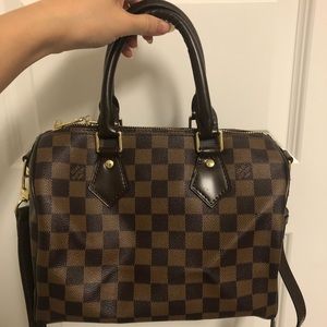 Check pattern handbag with shoulder strap